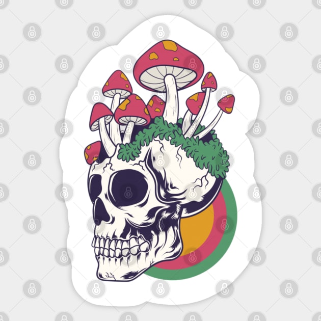 Sugar Skull T shirt Sticker by Saymen Design